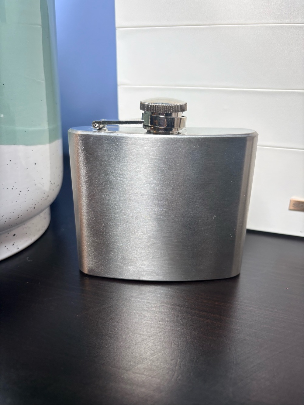 Stainless Steel Hip Flask - Brushed Silver